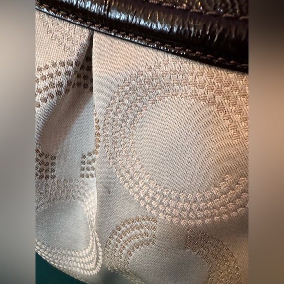 Coach 2012 Ashley Dotted Op Art Convertible Satchel Shoulder Bag Beige EUC - Picture 7 of 16